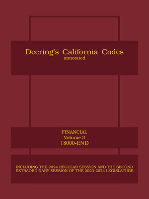 cover image of Deering's California Financial Code Annotated